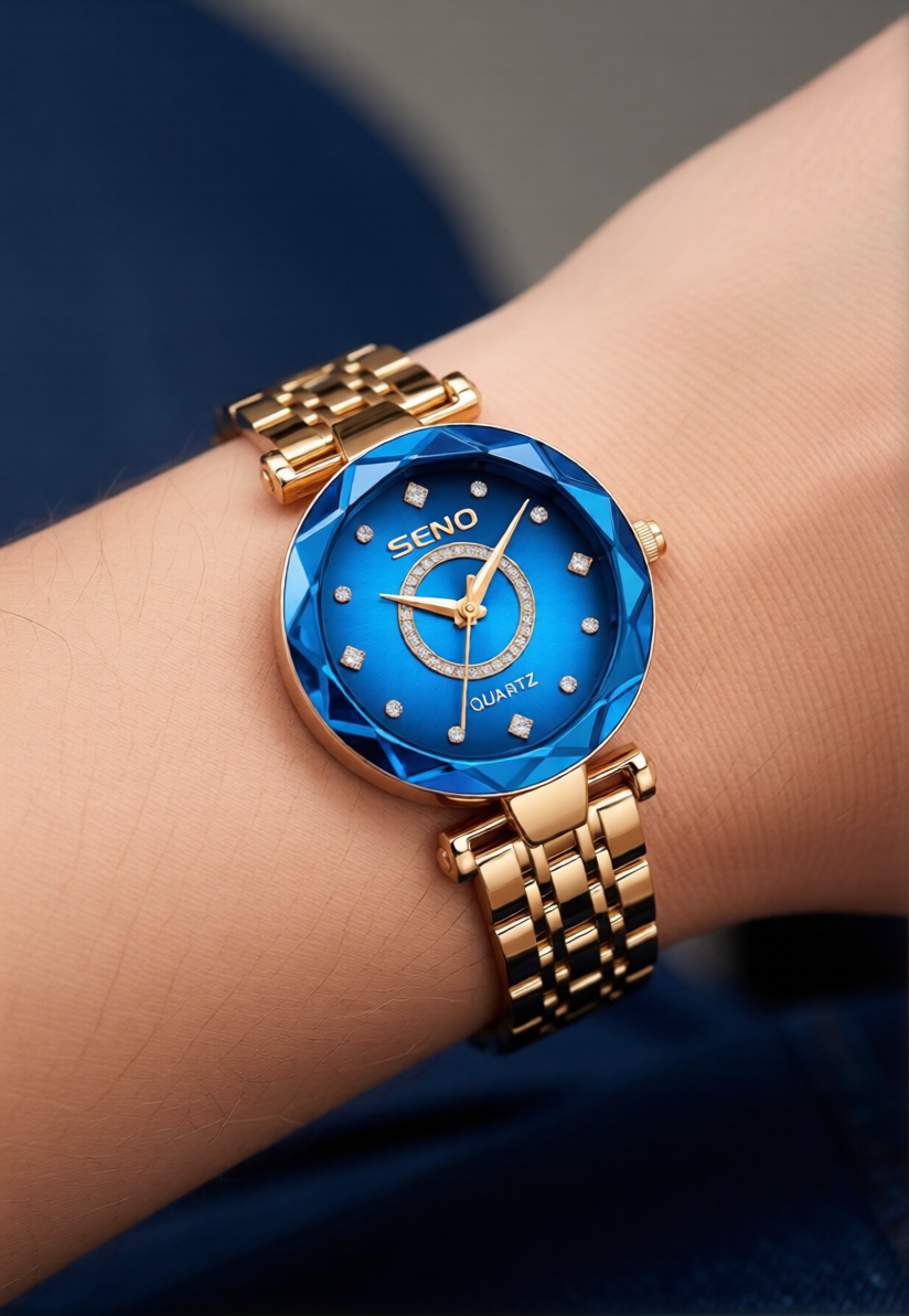 AZUREL Damen Uhr Aquamarin-Ocean – Elegante Edelstahl-Uhr inkl. Box | Geschenk