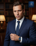 AZUREL - Luxury Men's Automatic Watch in Deep Blue – Stainless Steel | Box including Cushion