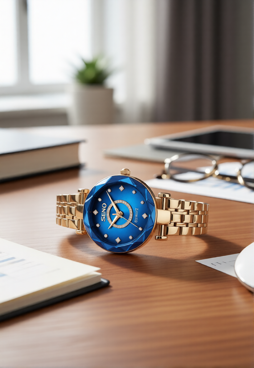 AZUREL Damen Uhr Aquamarin-Ocean – Elegante Edelstahl-Uhr inkl. Box | Geschenk