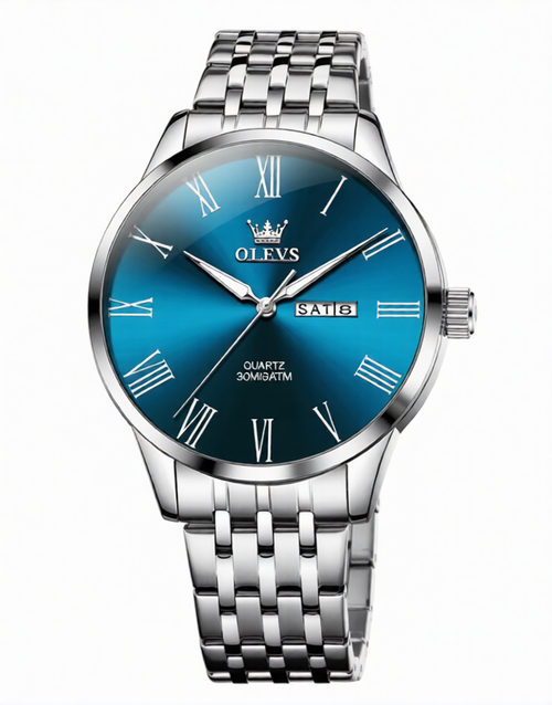 AZUREL - Luxus Herren Uhr Automatik in Tiefblau – Edelstahl | Box inkl. Kissen