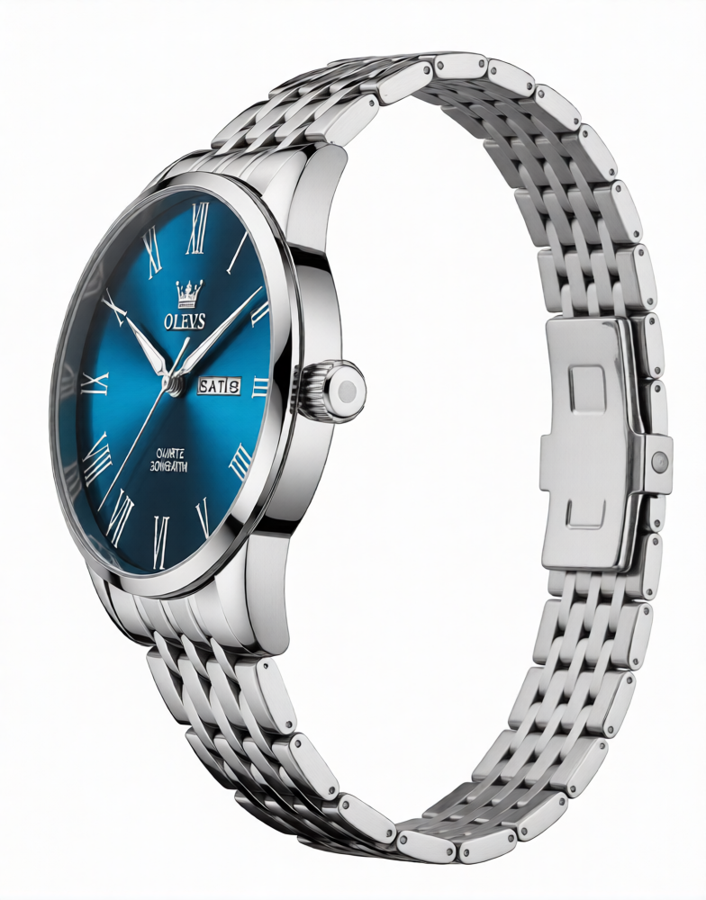 AZUREL - Luxus Herren Uhr Automatik in Tiefblau – Edelstahl | Box inkl. Kissen