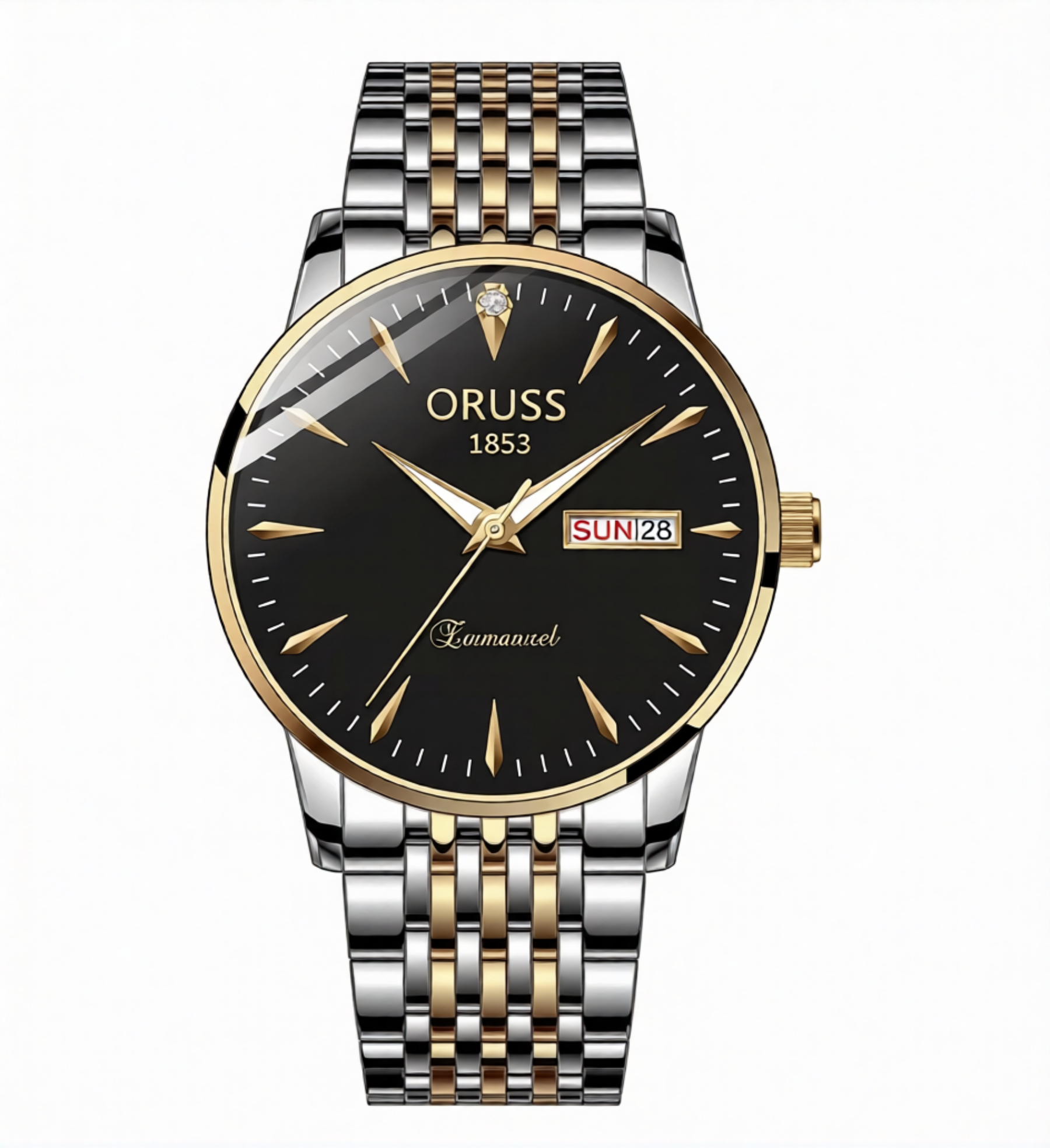 AZUREL Luxus Herren Uhr Schwarz Gold – Edelstahl Business Design